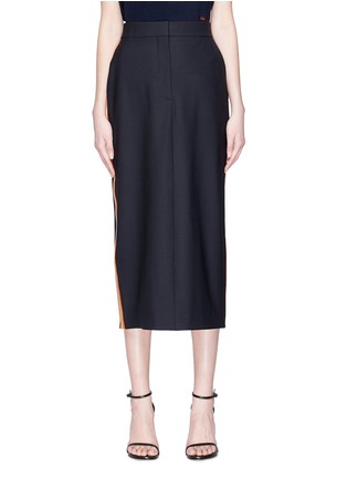 Main View - Click To Enlarge - CALVIN KLEIN 205W39NYC - Stripe outseam wool suiting pencil skirt