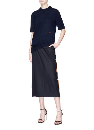 Figure View - Click To Enlarge - CALVIN KLEIN 205W39NYC - Stripe outseam wool suiting pencil skirt