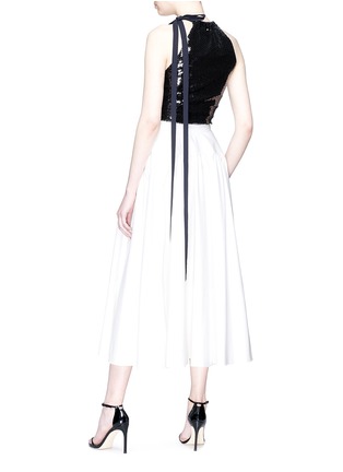 Figure View - Click To Enlarge - CALVIN KLEIN 205W39NYC - Sequin halterneck bodice pleated twill dress
