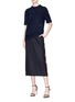 Figure View - Click To Enlarge - CALVIN KLEIN 205W39NYC - Cutout hem cashmere short sleeve sweater