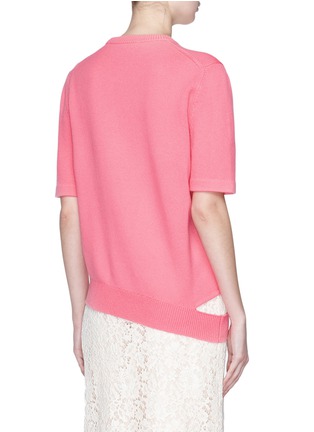 Back View - Click To Enlarge - CALVIN KLEIN 205W39NYC - Cutout hem cashmere short sleeve sweater