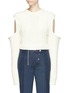 Main View - Click To Enlarge - CALVIN KLEIN 205W39NYC - Cold-shoulder cable knit sweater