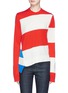 Main View - Click To Enlarge - CALVIN KLEIN 205W39NYC - Stripe asymmetric hem sweater
