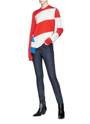 Figure View - Click To Enlarge - CALVIN KLEIN 205W39NYC - Stripe asymmetric hem sweater
