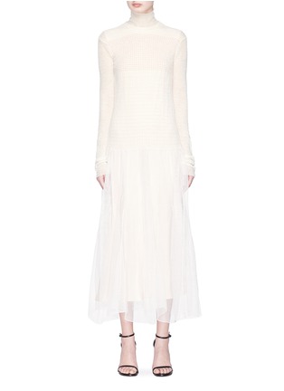 Main View - Click To Enlarge - CALVIN KLEIN 205W39NYC - Mixed knit panel dress
