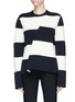 Main View - Click To Enlarge - CALVIN KLEIN 205W39NYC - Asymmetric stripe sweater