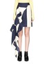 Main View - Click To Enlarge - CALVIN KLEIN 205W39NYC - Asymmetric ruffle stripe silk skirt
