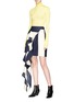 Figure View - Click To Enlarge - CALVIN KLEIN 205W39NYC - Asymmetric ruffle stripe silk skirt