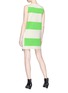 Back View - Click To Enlarge - CALVIN KLEIN 205W39NYC - Asymmetric panel stripe knit dress