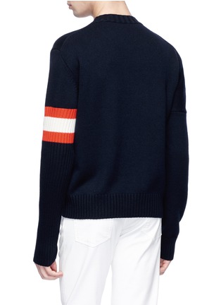Back View - Click To Enlarge - CALVIN KLEIN 205W39NYC - Stripe sleeve cashmere sweater