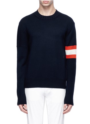Main View - Click To Enlarge - CALVIN KLEIN 205W39NYC - Stripe sleeve cashmere sweater