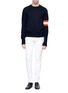 Figure View - Click To Enlarge - CALVIN KLEIN 205W39NYC - Stripe sleeve cashmere sweater