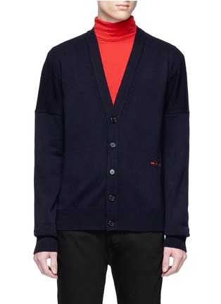 Main View - Click To Enlarge - CALVIN KLEIN 205W39NYC - Logo embroidered cashmere cardigan