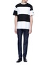 Figure View - Click To Enlarge - CALVIN KLEIN 205W39NYC - Slogan embroidered stripe T-shirt