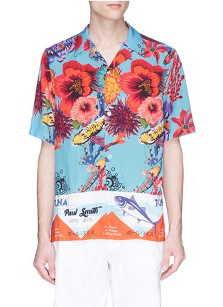 Main View - Click To Enlarge - PAUL SMITH - 'Ocean' print short sleeve shirt