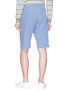Back View - Click To Enlarge - PAUL SMITH - Drawstring cotton-linen suiting shorts