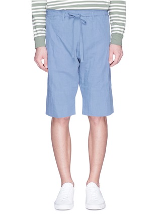 Main View - Click To Enlarge - PAUL SMITH - Drawstring cotton-linen suiting shorts