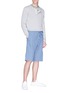 Figure View - Click To Enlarge - PAUL SMITH - Drawstring cotton-linen suiting shorts