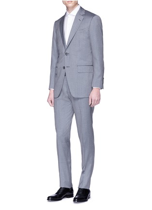Front View - Click To Enlarge - TOMORROWLAND - Wool-silk herringbone suit