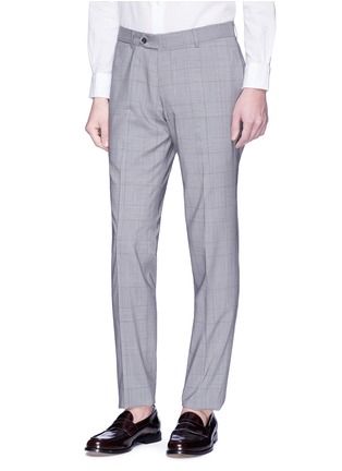 Front View - Click To Enlarge - TOMORROWLAND - Check plaid wool-silk houndstooth pants
