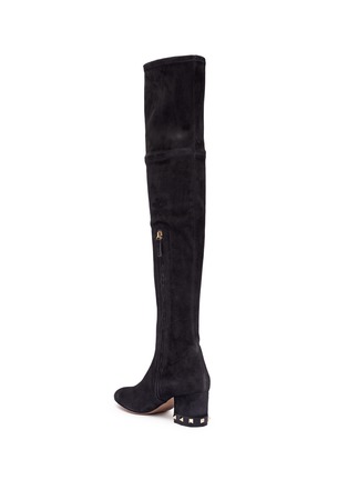 Detail View - Click To Enlarge - VALENTINO GARAVANI - 'Rockstud' stretch suede thigh high boots