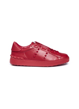 Main View - Click To Enlarge - VALENTINO GARAVANI - 'Rockstud Untitled Rosso 11' leather sneakers
