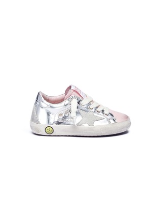 Main View - Click To Enlarge - GOLDEN GOOSE - 'Superstar' faux mirror leather toddler sneakers