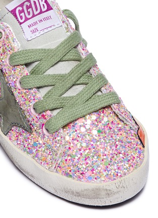 Detail View - Click To Enlarge - GOLDEN GOOSE - 'Superstar' glitter coated suede toddler sneakers