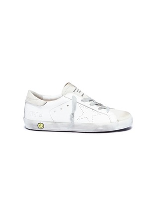 Main View - Click To Enlarge - GOLDEN GOOSE - 'Superstar' perforated star leather kids sneakers