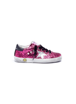 Main View - Click To Enlarge - GOLDEN GOOSE - 'Superstar' glitter coated leather toddler sneakers