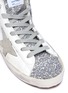 Detail View - Click To Enlarge - GOLDEN GOOSE - 'Francy' glitter tongue leather high top kids sneakers