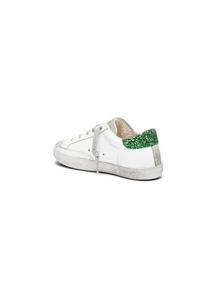 Figure View - Click To Enlarge - GOLDEN GOOSE - 'Superstar' glitter collar suede leather toddler sneakers