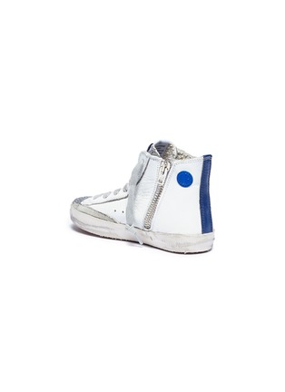 Figure View - Click To Enlarge - GOLDEN GOOSE - 'Francy' glitter tongue leather high top toddler sneakers
