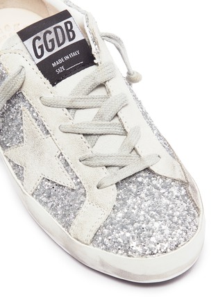 Detail View - Click To Enlarge - GOLDEN GOOSE - 'Superstar' glitter coated suede kids sneakers