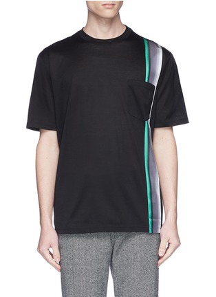 Main View - Click To Enlarge - LANVIN - Dégradé stripe chest pocket T-shirt