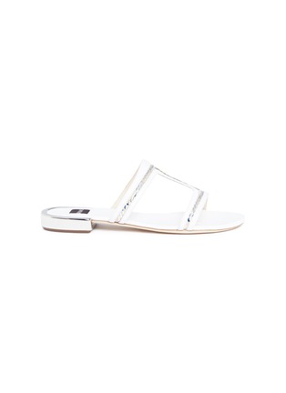 Main View - Click To Enlarge - RODO - Sequinned cutout leather sandals