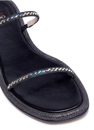 Detail View - Click To Enlarge - RODO - Paillette strap leather sandals