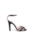 Main View - Click To Enlarge - RODO - Strass embellished panelled satin sandals