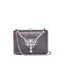 Main View - Click To Enlarge - RODO - Crystal embellished glitter lamé box clutch