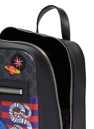 Detail View - Click To Enlarge - GUCCI - Mix appliqué GG Supreme canvas backpack