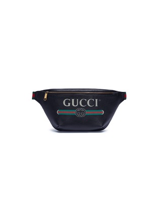 Main View - Click To Enlarge - GUCCI - Logo print leather bum bag