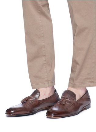 Figure View - Click To Enlarge - DOUCAL'S - 'Pana' tassel leather loafers