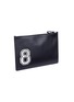 Detail View - Click To Enlarge - VALENTINO GARAVANI - Chenille logo patch leather zip pouch