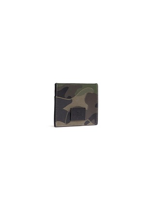 Figure View - Click To Enlarge - VALENTINO GARAVANI - Camouflage print leather and canvas cardholder