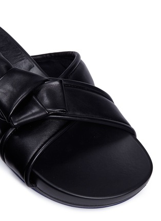 Detail View - Click To Enlarge - FIGS BY FIGUEROA - 'Figomatic' sheepskin leather bow cross strap slide sandals