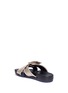 Detail View - Click To Enlarge - FIGS BY FIGUEROA - 'Figomatic' silk satin bow cross strap slide sandals