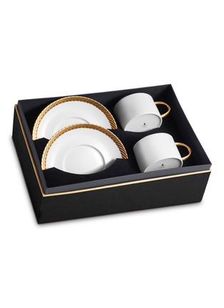 Main View - Click To Enlarge - L'OBJET - Corde teacup and saucer set – Gold