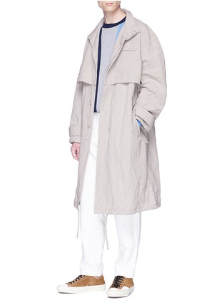 Figure View - Click To Enlarge - ACNE STUDIOS - 'Malki' stand collar belted ripstop coat