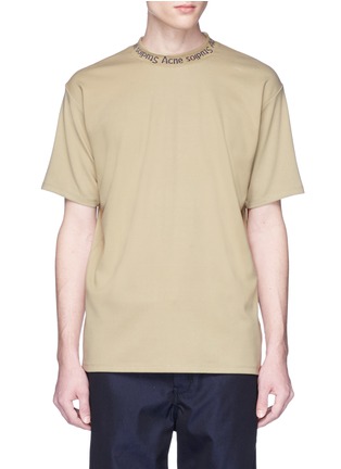 Main View - Click To Enlarge - ACNE STUDIOS - 'Navid' logo jacquard collar T-shirt