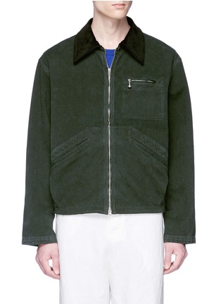 Main View - Click To Enlarge - ACNE STUDIOS - 'Marvon' corduroy collar canvas workwear jacket